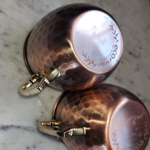 ✨3 for $18✨ Set of 2 Eco One Hammered Copper Moscow Mule Mugs - Picture 7 of 8